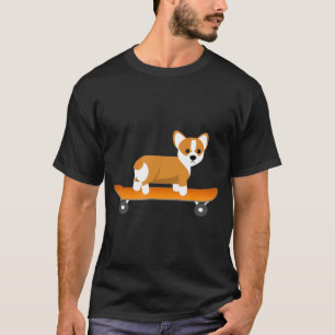 Hunde Skater Corgi Tierdesign T-Shirt