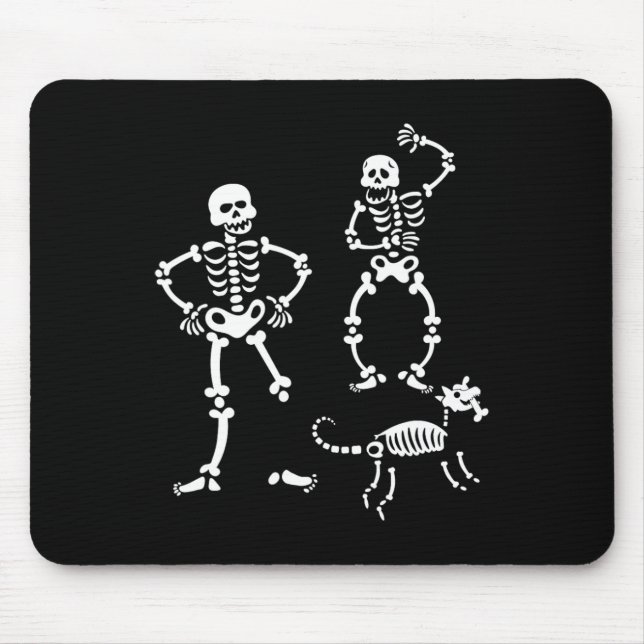 Hunde Skeleton, die Halloween-Kostüm-Party laufen Mousepad (Vorne)