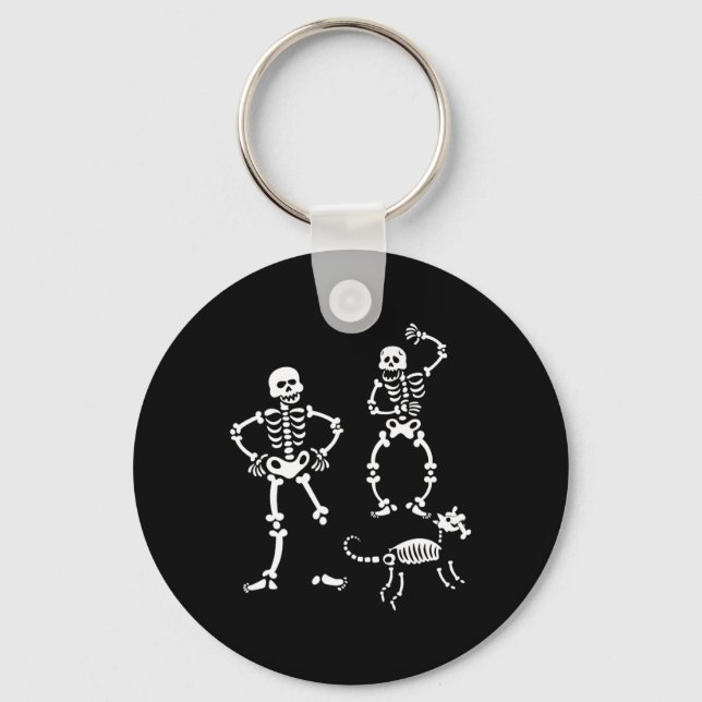 Hunde Skeleton, die Halloween-Kostüm-Party laufen Schlüsselanhänger (Vorderseite)