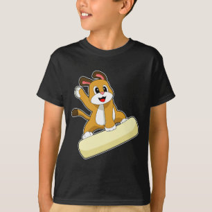 Hunde Snowboard Wintersport T-Shirt