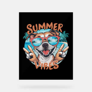 Hunde Sommerbuden mit Ozeanurlaub fühlen Acrylschild