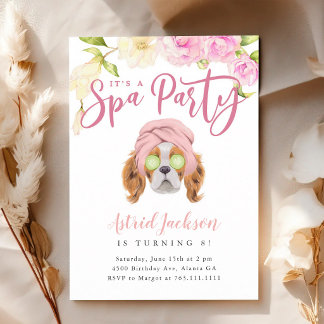 Hunde-Spa-Party Mädchen-Geburtstag Einladung