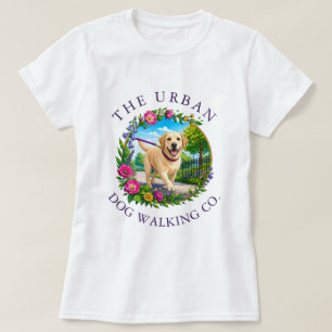 Hunde-Spaziergang-Geschäft-T-Shirt mit Labrador T-Shirt