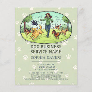 Hunde Spaziergang Haustiersitting Benutzerdefinier Flyer