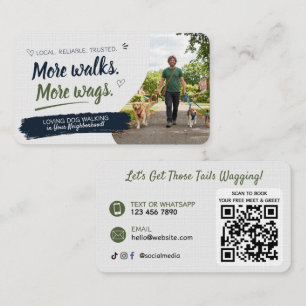 Hunde Spaziergang Pet Sitting mit QR-Code Visitenk Visitenkarte