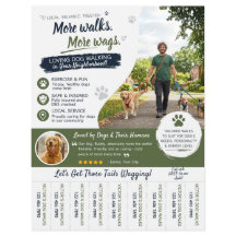 Hunde-Spaziergang-Tiersitter-Geschäftsflyer 