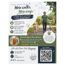 Hunde-Spaziergang-Tiersitting-Geschäfts-Flyer QR-C