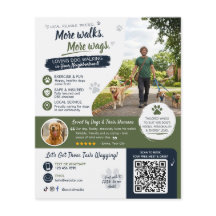Hunde-Spaziergang-Tiersitting-Geschäfts-Flyer QR-C