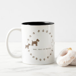 Hunde-Spaziergang- und Kaffee-Routine-Tasse Zweifarbige Tasse