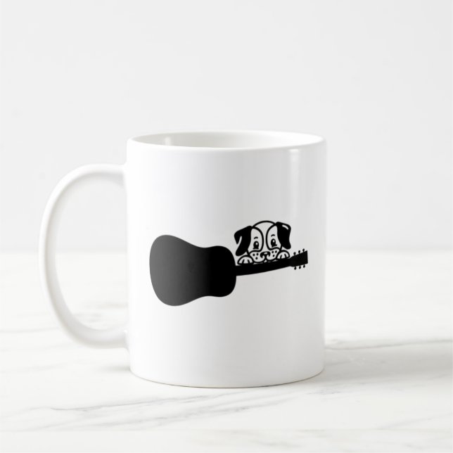Hunde spielen Gitarre Kaffeetasse (Links)