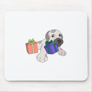 Hunde Spielen mit Geschenkboxen Mousepad