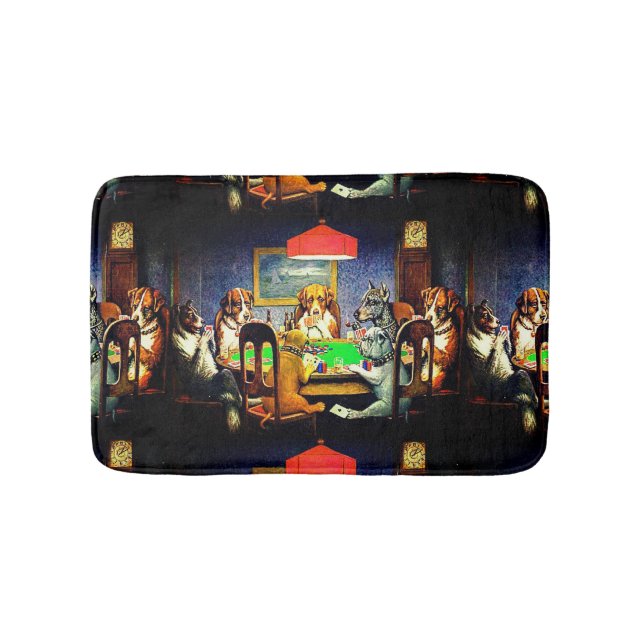 Hunde spielen Poker Badematte (Vorderseite)