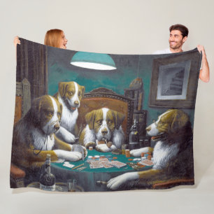 Hunde spielen Poker Cassius Marcellus Coolidge 189 Fleecedecke