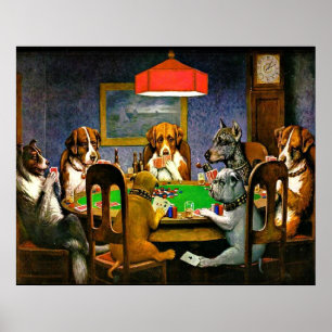 Hunde spielen Poker Poster