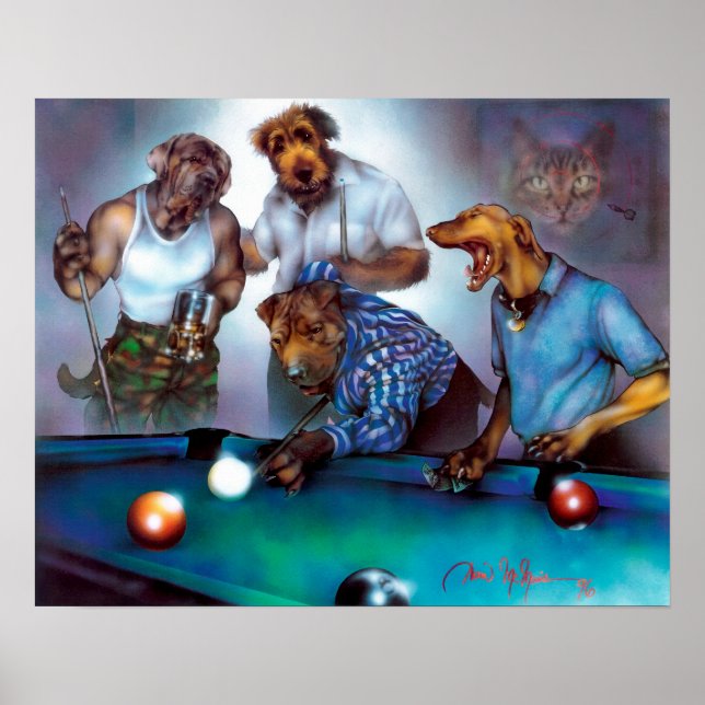 Hunde spielen Poster (Vorne)