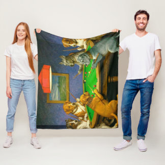 Hunde spielen Snooker Billard Spaß Spoof Fleecedecke