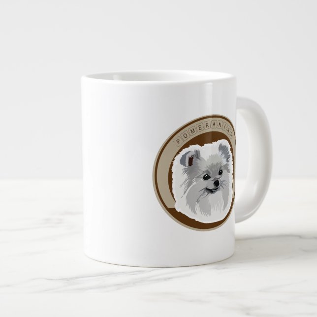 Hunde-Spitz Jumbo-Tasse (Vorderseite Rechts)