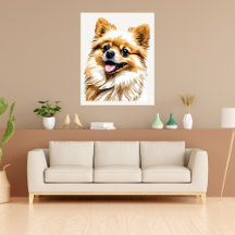 Hunde Spitz Pop Art Poster