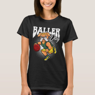 Hunde Sport Sportler Bulldog Muscular Dog Basketba T-Shirt