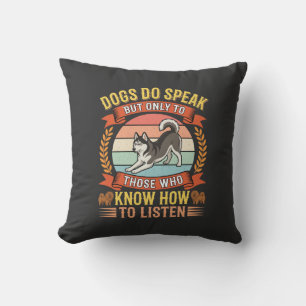 Hunde sprechen Vintage-Hundefreund-Zitat Kissen
