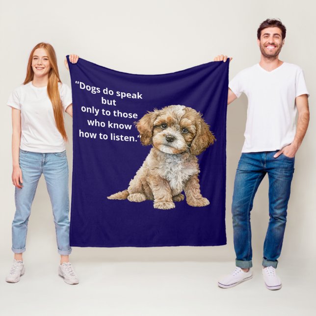 Hunde sprechen, wenn du zuhörst – Pullover-Decke f Fleecedecke (Beispiel)