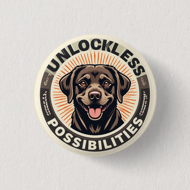 Hunde symbolisieren Optimismus und endlose Möglich Button (Vorderseite)
