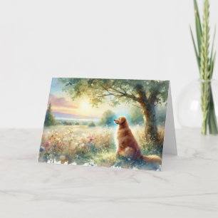 Hunde-Sympathie-Sonnenaufgang-Aquarellkarte Karte
