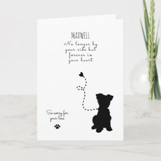 Hunde Sympathy Card, individuelle Name. Pet Loss Karte
