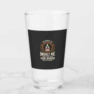 Hunde-T-Shirt Lustige Meinung Beleidigung Glas