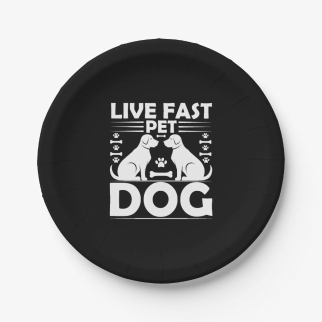 Hunde T Shirts Hund T Shirts Custom Hundeshirt Pappteller (Vorderseite)