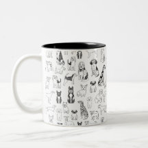 Hunde Tasse - Hundeliebhaber Tasse, Schwarz-Weiß-H
