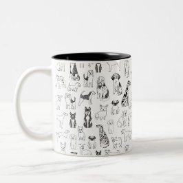 Hunde Tasse - Hundeliebhaber Tasse, Schwarz-Weiß-H