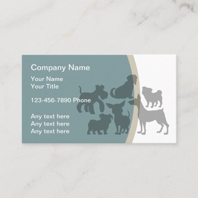Hunde-Theme-Visitenkarten für Haustiere Visitenkarte (Vorderseite)