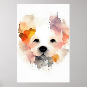 Hunde Tier Natur Aquarellmalerei Poster