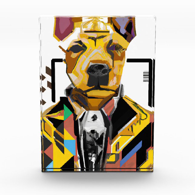 Hunde tragen einen Anzug: Digitale Kunst Fotoblock (Vorderseite)