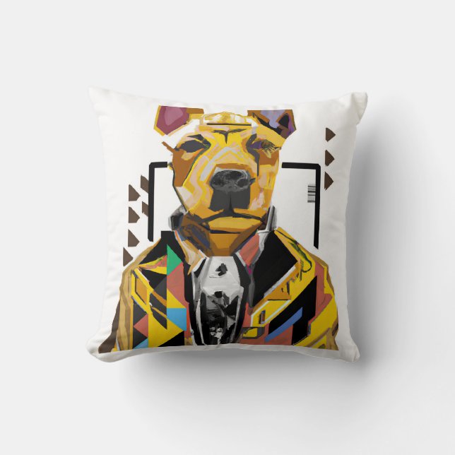 Hunde tragen einen Anzug: Digitale Kunst Kissen (Vorderseite)