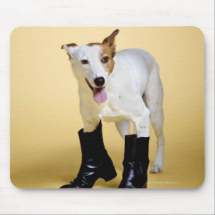 Hunde tragen Stiefel Mousepad