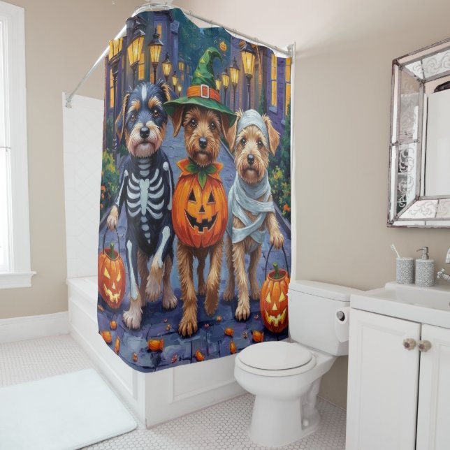 Hunde-Trick-oder-Treating Halloween-Kostüme Duschvorhang (Beispiel)