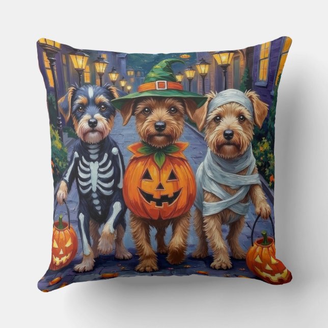 Hunde-Trick-oder-Treating Halloween-Kostüme Kissen (Rückseite)