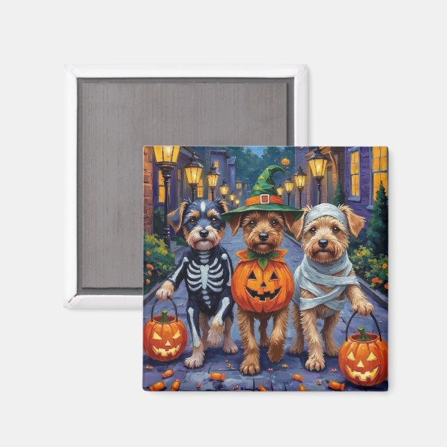 Hunde-Trick-oder-Treating Halloween-Kostüme Magnet (Vorderseite/Rückseite)