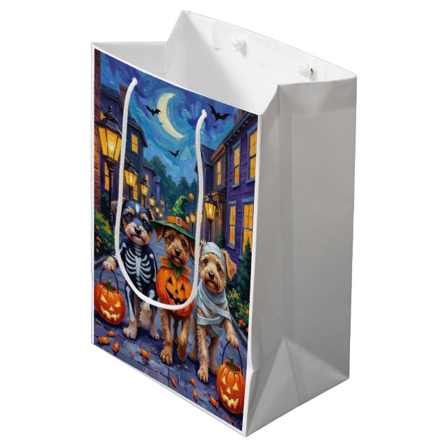 Hunde-Trick-oder-Treating Halloween-Kostüme Mittlere Geschenktüte (Vorderseite Schrägansicht)
