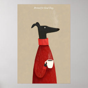 Hunde-Trinkkaffee-Kunstposter Kuschelhund Kaffee Poster