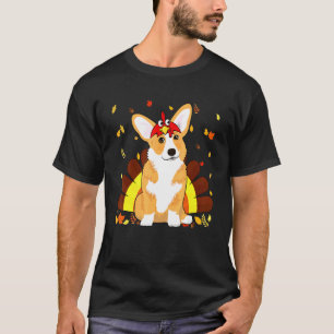 Hunde Truthahn Corgi Thanksgiving Kostüm T-Shirt