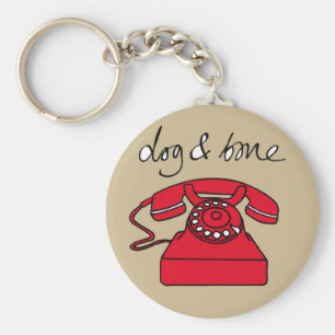 Hunde-u. Knochen-Telefon-Cockney-reimender Schlüsselanhänger