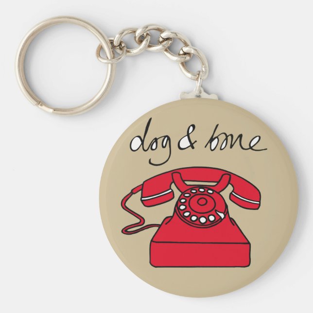 Hunde-u. Knochen-Telefon-Cockney-reimender Schlüsselanhänger (Vorne)