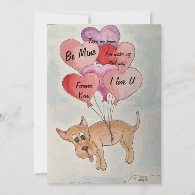 Hunde und Balloons Feiertagskarte (Vorderseite)