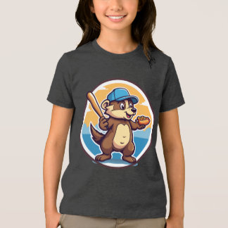 Hunde und Baseball Tri-Blend Shirt