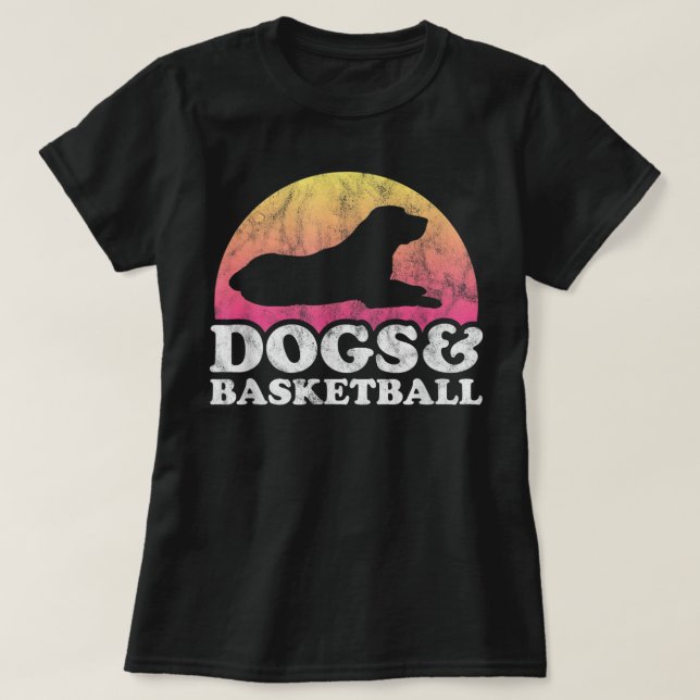 Hunde und Basketball Männer oder Frauen T - Shirt (Design vorne)
