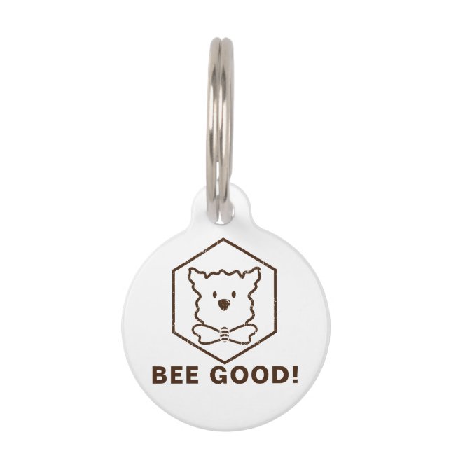 Hunde- und Bienendesign Haustiermarke (Vorderseite)
