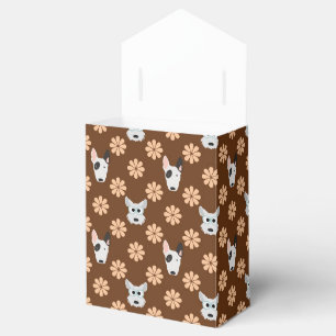 Hunde und Blume braun Geschenkschachtel